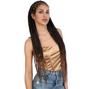 Motown Tress Glueless HD Whole Hand-Tied Hand-Braided Lace Wig - BOX BRAID FLAT TWIST TOP