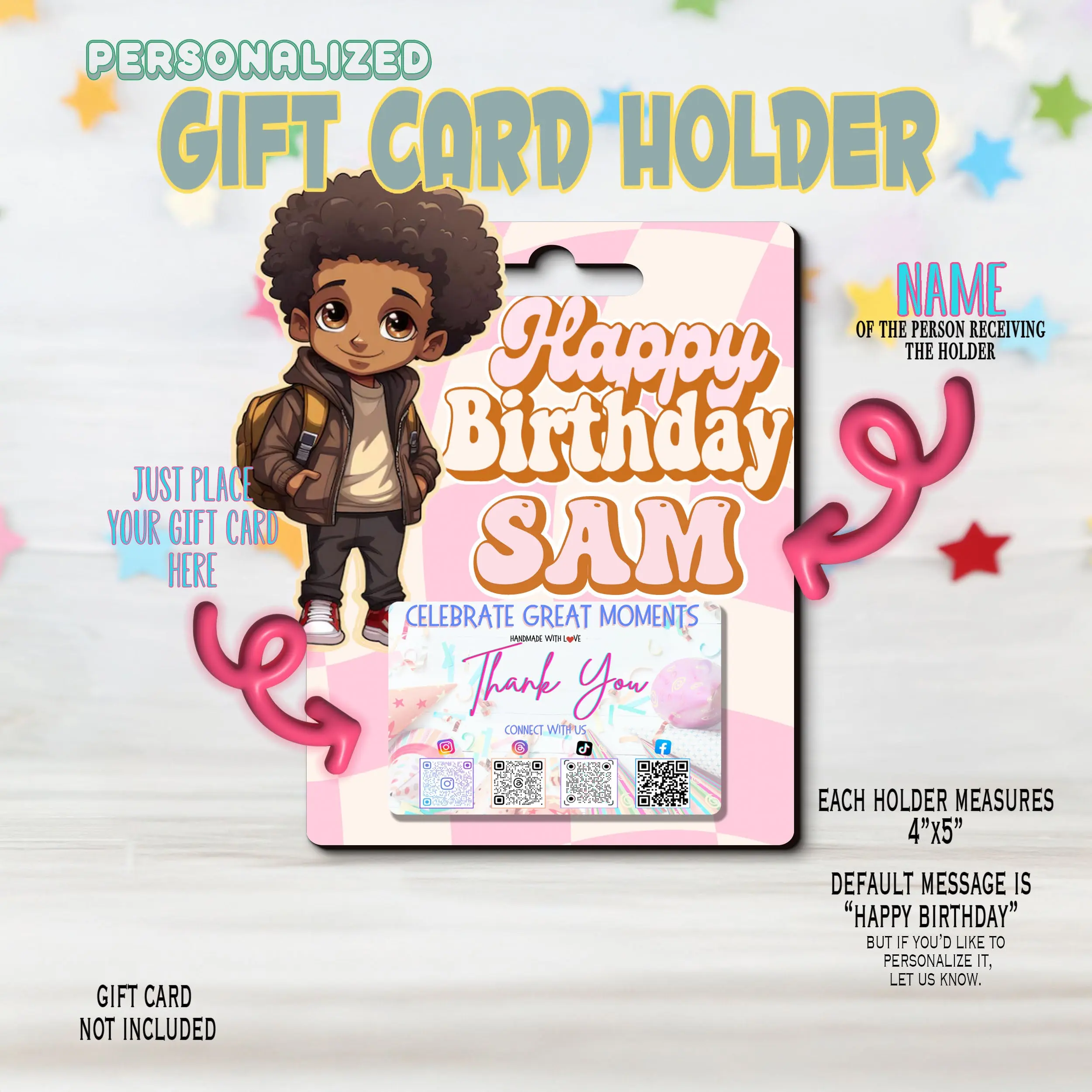 Birthday Gift Card Money Card Holder, Happy Birthday Card, Gift Card Holder for birthday Custom & Personalized birthday Card Gift, Gift Card