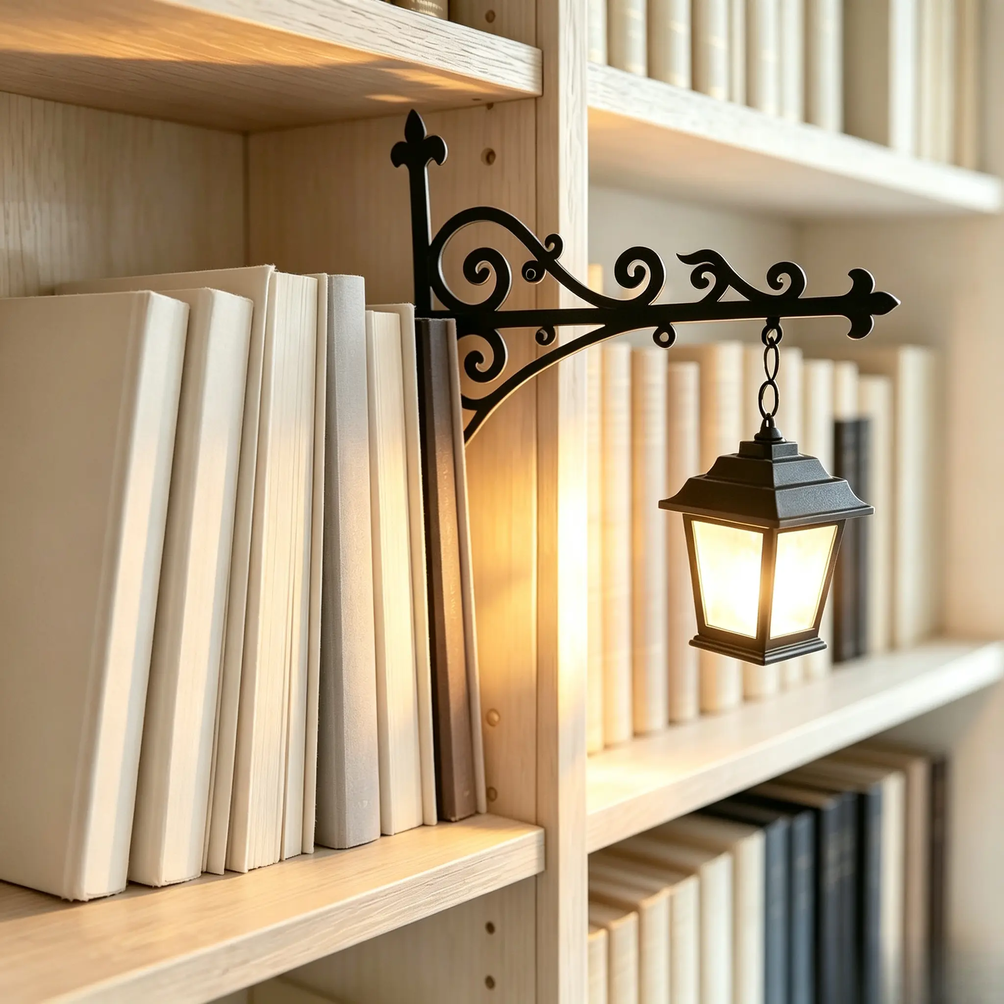 Vintage Hanging LED Library Lantern with Bookend-Style Metal Frame, Lantern Shape, Mini Warm Light, Halloween Theme Decor, Study Corner Lighting, Ideal Gift for Book Lovers home holiday party indoor