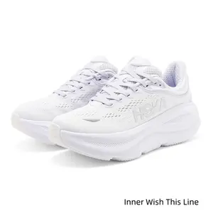 Pure White Elegance! Max-Cushion Runners with Breathable Mesh & Chunky Sole