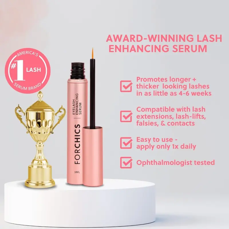 FORCHICS Eyelash Enhancing Serum with Powerful Peptides & Plant Botanicals for Thinning Lashes 3ML Makeup Cosmetic 6
