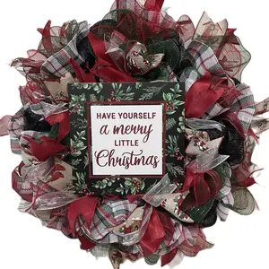 Merry Little Christmas Wreath - Festive Home Decor