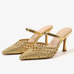 Womens Heeled Sandals Pointed Toe Mesh Mules Stiletto High Heels Summer Gift for Her Womens Pumps for Work Party Date Wedding Dealsforyoudays Dress Shoes for Bride Party Heels