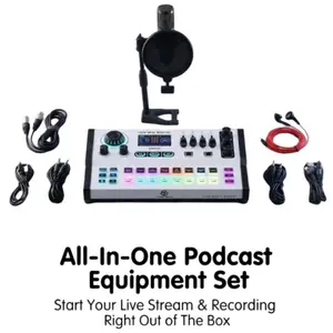 For Streamers & Creators – HoneySonic Live Sound Card with DSP Noise Reduction, 48V Phantom Power, Voice Changer & 8 Effects, 3000mAh Battery, OTG Digital Audio – Perfect for Gaming, Podcast, Karaoke, Recording – Compatible with iPhone, Android, PC。