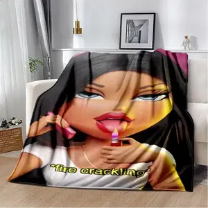 Cartoon Bratz Cute Girls 3D Printed Soft Blankets,Keep Warm Throw Blanket Comfortable Blanket for Picnic Beds Sofa Home Bedroom