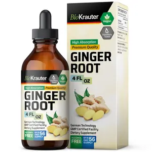 BioKrauter Ginger Root Tincture Bottle - Natural Digestive Support Supplement for Healthcare & Fitness
