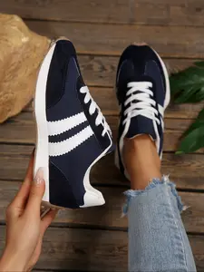 Women's Spring Summer New Casual Sweet Style Sneakers, Lace-Up Patchwork Cool Chic Trainers, Daily Wear, Dating, College