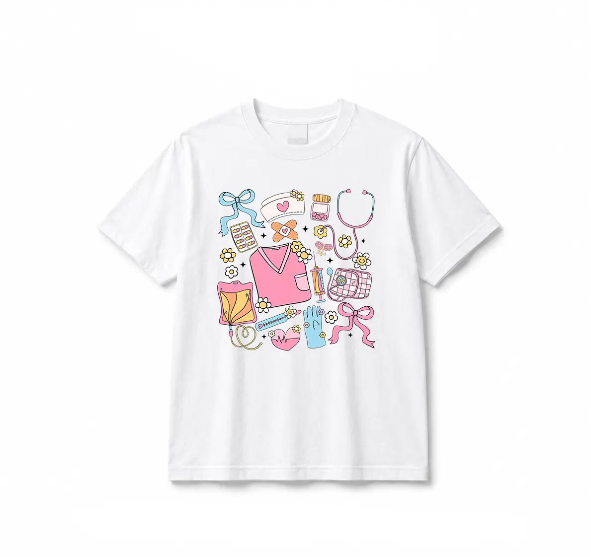 Nurse, Registered Nurse, Nursing T-Shirt - RN - LPN - NP - Groovy - Retro, Coquette, Whimsical, Graduation, Nurse Gift