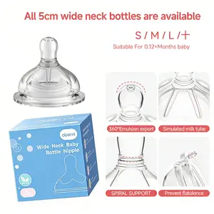 Baby Bottle Nipple, 100% Silicone,Replacement Baby Bottle Nipple for Babies, Newborn,Preemie 0-3 0-6 6-12 12+ Months 2 PACK