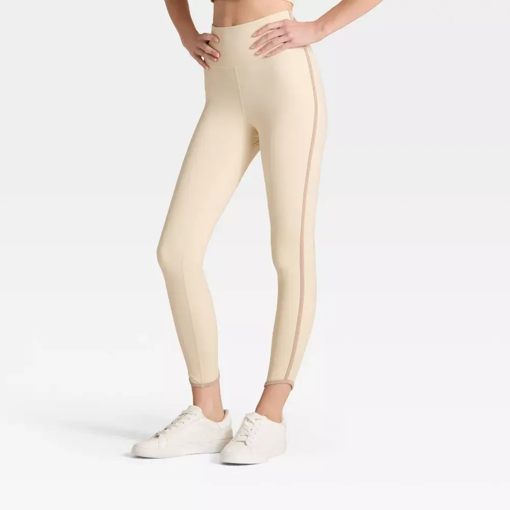 Women's High-Rise Contrast Piped 7/8 Leggings - JoyLab