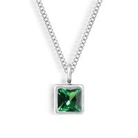 Silver Waterproof, Emerald - May CZ