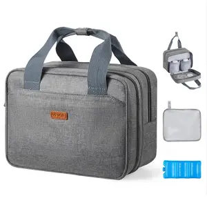 Wearable Breast Pump Bag, Breast Feeding Bag With Ice Pack, Fits For M5/M6, Pumping Accessories & Breastmilk Storage, Portable Pump Carrying Case For Work, Travel & Family Use, Grey