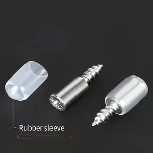 60pcs Nickel-Plated Self-Tapping Screws with Rubber Sleeve- for Wooden Cabinets, Bookshelves& Storage, Stainless Steel Screws