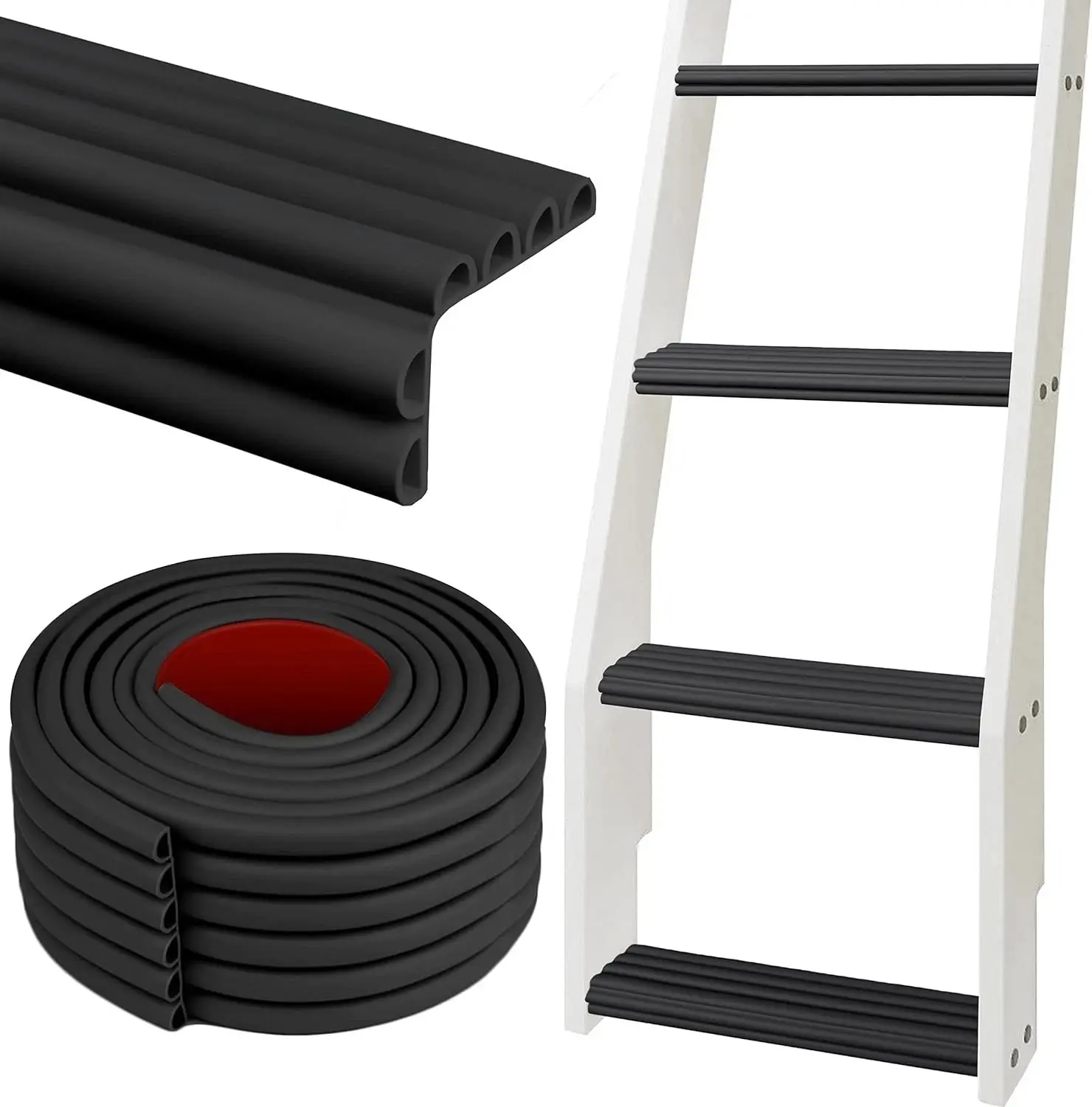 Bunk Bed Ladder Pads - 6.6 ft Length, 2.8 in Width Eco-Friendly PVC Soft Step Covers with Strong Adhesive Strips, Indoor Home Safety Accessory for Schools & Daycare Centers, Protection