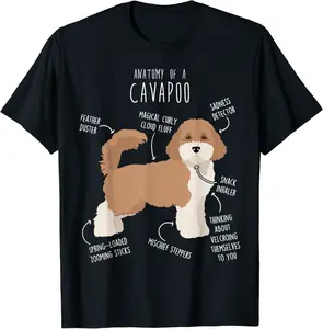 Parti Cavapoo Dog Anatomy Cute Funny Cavoodle Pet Mom Dad T-Shirt - Bernadetab Shop 25B0CDZZ1NGX