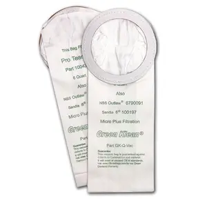 Green Klean GK-Q-Vac Eureka Sanitare BP-1 & Model SC408 Backpack Replacement Vacuum Bags - 10 per Case - Case of 10