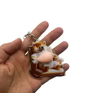 Cute Dog Keychain, Multifunctional Hanging Hook Decoration, Funny Prank Toy, Creative Gift Idea, Adorable Plush Design