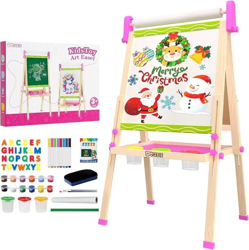 【New Easel】Easel for Kids,Toddler Toys for Ages 2-4, Double-Sided Magnetic Kids Art Easel for 2 Year Old Boy Birthday Gift,Toys for 3 Year Old Boy Dry Erase Boards,Drawing Boadrs for 2 3 4 5 Years Old Girl Gift
