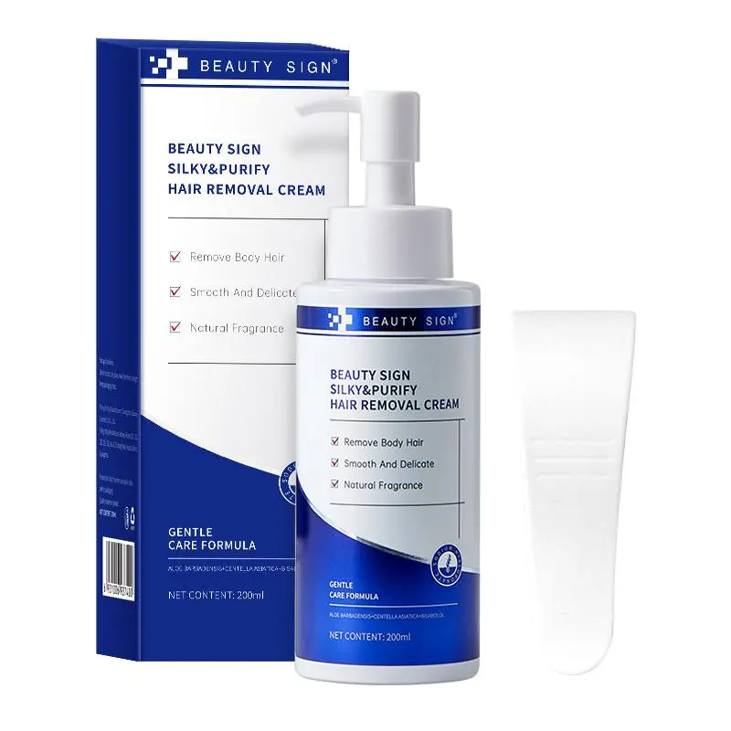 [UK MADE] BEAUTY SIGN Men's Silky & Purify Hair Removal Cream 200ML for Bikini Line Suitable Gentle Depilatory Solution Aftershave Cleansing Body Care