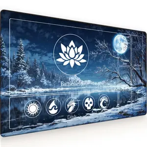 Board Game Card Mat, 3mm Mouse Pad, Snow Forest Pattern, Magic: the Gathering, Collectible Card Game Mat, Non-Slip Base, Suitable for Games, Gaming Mouse Pads