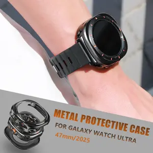 Luxury Metal Protective Case for Samsung Galaxy Watch Ultra 47mm Business Metal Protective Case for Samsung Galaxy Watch Ultra 2025 Sports Men Aluminum Alloy Protective Case