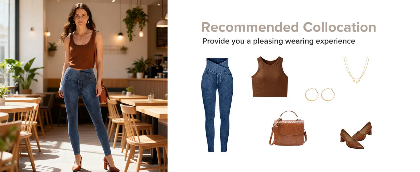 BRXL High Waisted Stretchy Crossover Denim Jeans for Women Flare Jeggings Bootcut Denim with Pockets Trendy & Flattering #Streetwear #outdoorfun #tiktokshopspringglowup #tiktokshopfashion-1