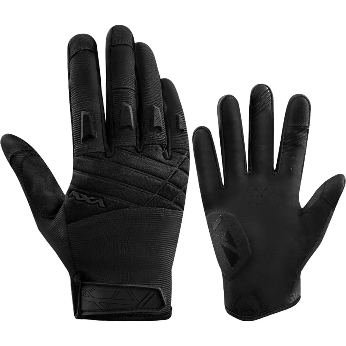 Men's Full Finger Mountain Bike Gloves, Breathable Neoprene Mix with Maximum Cushioning, Silicone Printing for Superior Handling and Touchscreen Compatible Fingertips, Cycling Gear, Offroad, Comfortable Grip, Cyclists