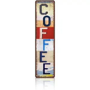 Vintage Coffee Wall Decor Street Signs Home Coffee Bar Metal Tin Signs 4 x 16 Inches