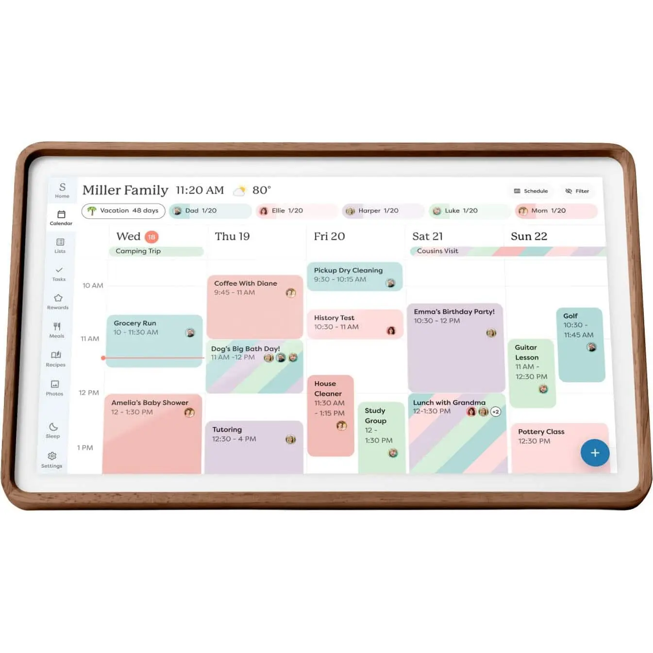 Skylight - Calendar 2 15 Inch Touchscreen Smart Calendar and Chore Chart - Wood Walnut
