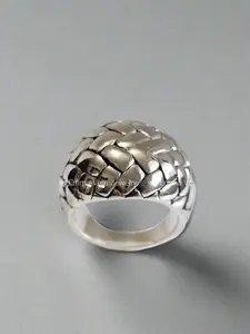 Sterling Silver Electroform Dome Wide Chunky Ring