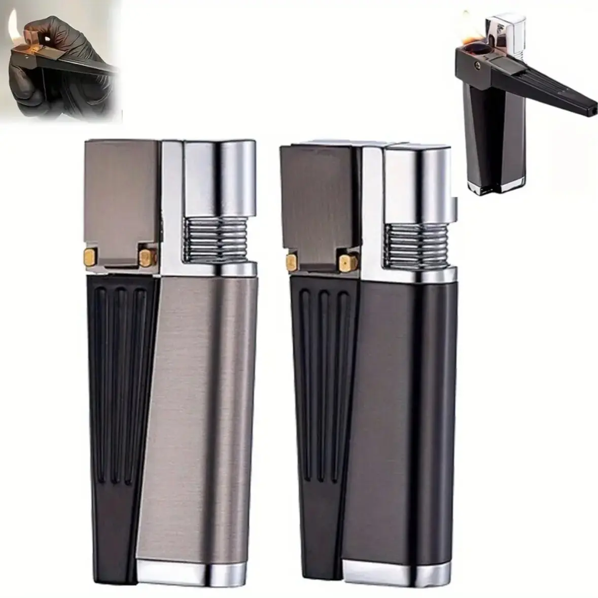 Creative Folding Lighter & Maintenance Tool Kit in Case | Virtually gas-free / Empty Lighter | Travel Friendly