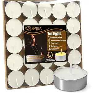 Tealight Candles Mini Tea Lights Candles for Mother's Day Birthday Valentine's Day Christmas Outdoor for Home,Pool,Shabbat,Wedding,Emergencies,Parties, Spas (White)