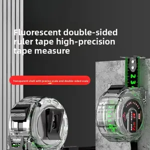 metric system 1 Piece Fluorescent Thickened Steel Tape Measure, Household Measuring Meter Tape, Reinforced Wear-Resistant Material, Waterproof Night Light Tape Measure, Circular Scale 196.85inch / 275.59inch / 393.7inch High Precision Measuring Tape