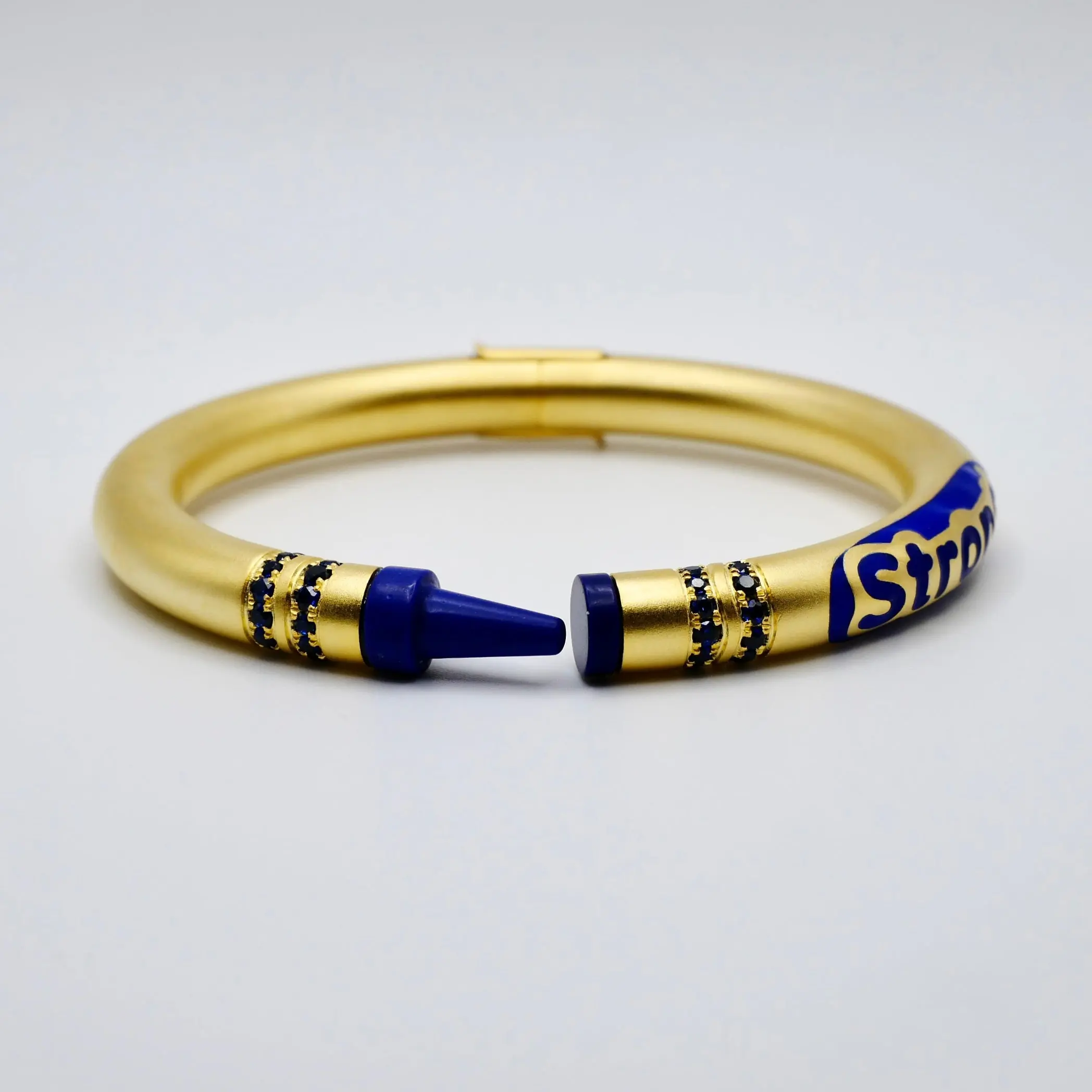 Customizable Crayon Bracelet with Blue Lapis and Blue Moissanites