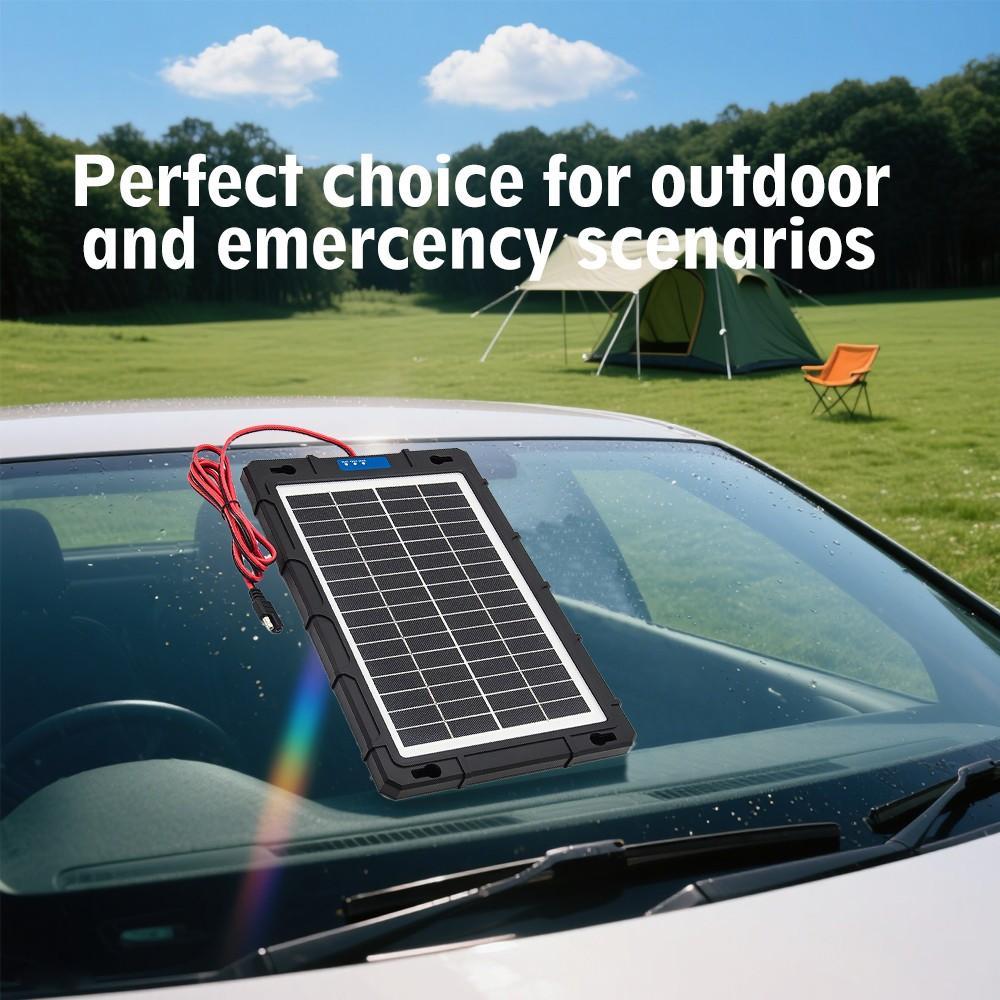12V Solar Battery Charger Pro - Built-in Intelligent MPPT Controller Waterproof for Car, Automotive Boat, and Marine RV Trailers - Solar Panel Trickle Charging Kit
