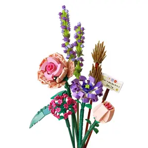 Flower Bouquet Design Building Blocks, Creative Building Block, DIY Educational Building Bricks Model, Building Blocks Playset, Unique Desktop Ornaments for Office Home Decor, Fidget Toys, Christmas Gift