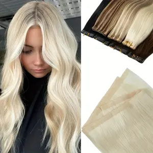 New 2025 Arrivals 12-20Inches Seamless PU Tape Weft Human Hair Extensions Long PU Skin Weft Tape in Hair Extensions No Glue Human Hair For Fine Hair Long Weft