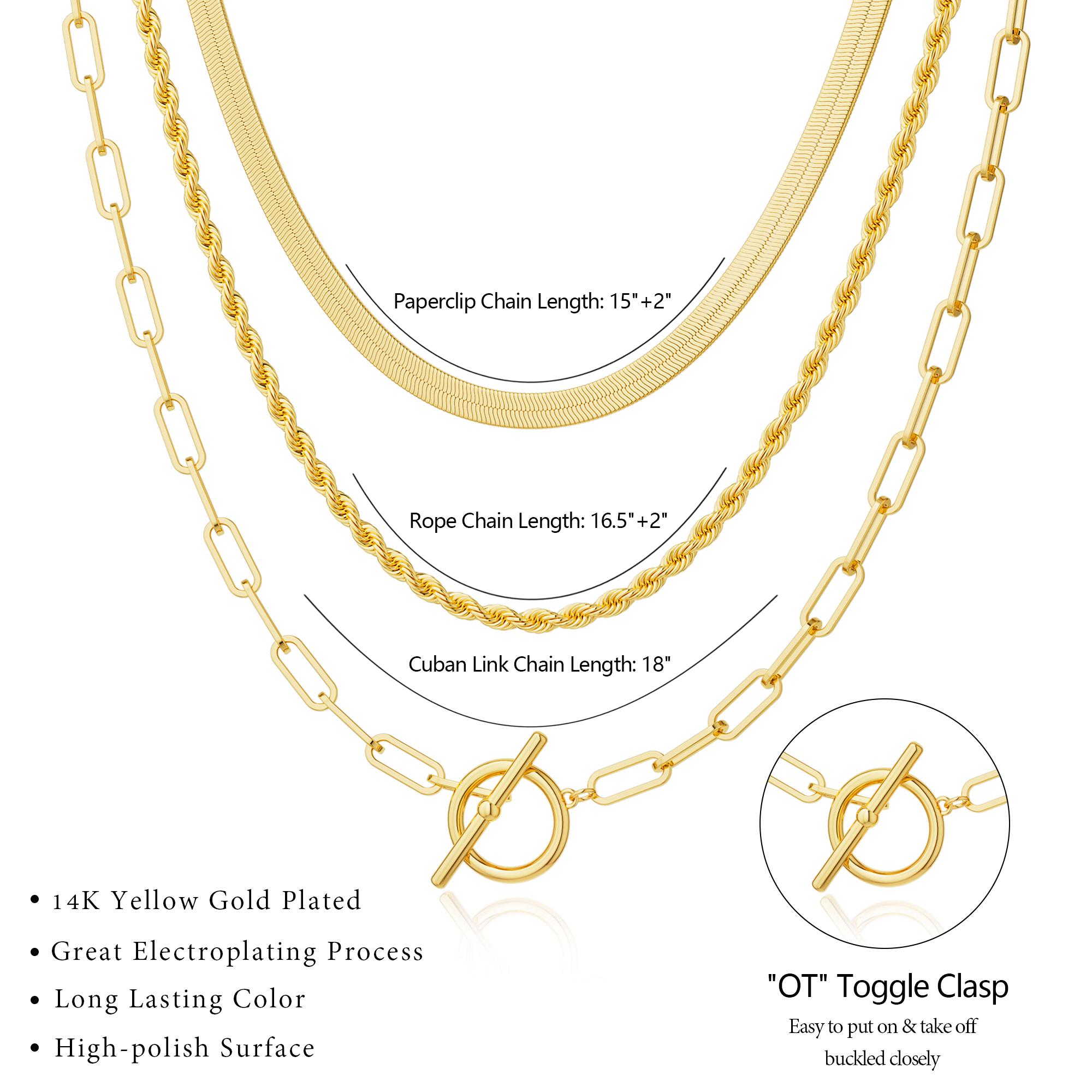 Tewiky 14K Gold-Plated Layered Toggle Necklaces for Women: Dainty LinkChain Necklaces Paperclip Cuban Rope Adjustable ChokerT-Bar Toggle Clasp Chunky Necklace For Valentine's Daygifts Trendy Jewelry Tewiky 14K Gold-Plated Layered Toggle Necklaces for Women: Dainty LinkChain Necklaces Paperclip Cuban Rope Adjustable ChokerT-Bar Toggle Clasp Chunky Necklace For Valentine's Daygifts Trendy Jewelry