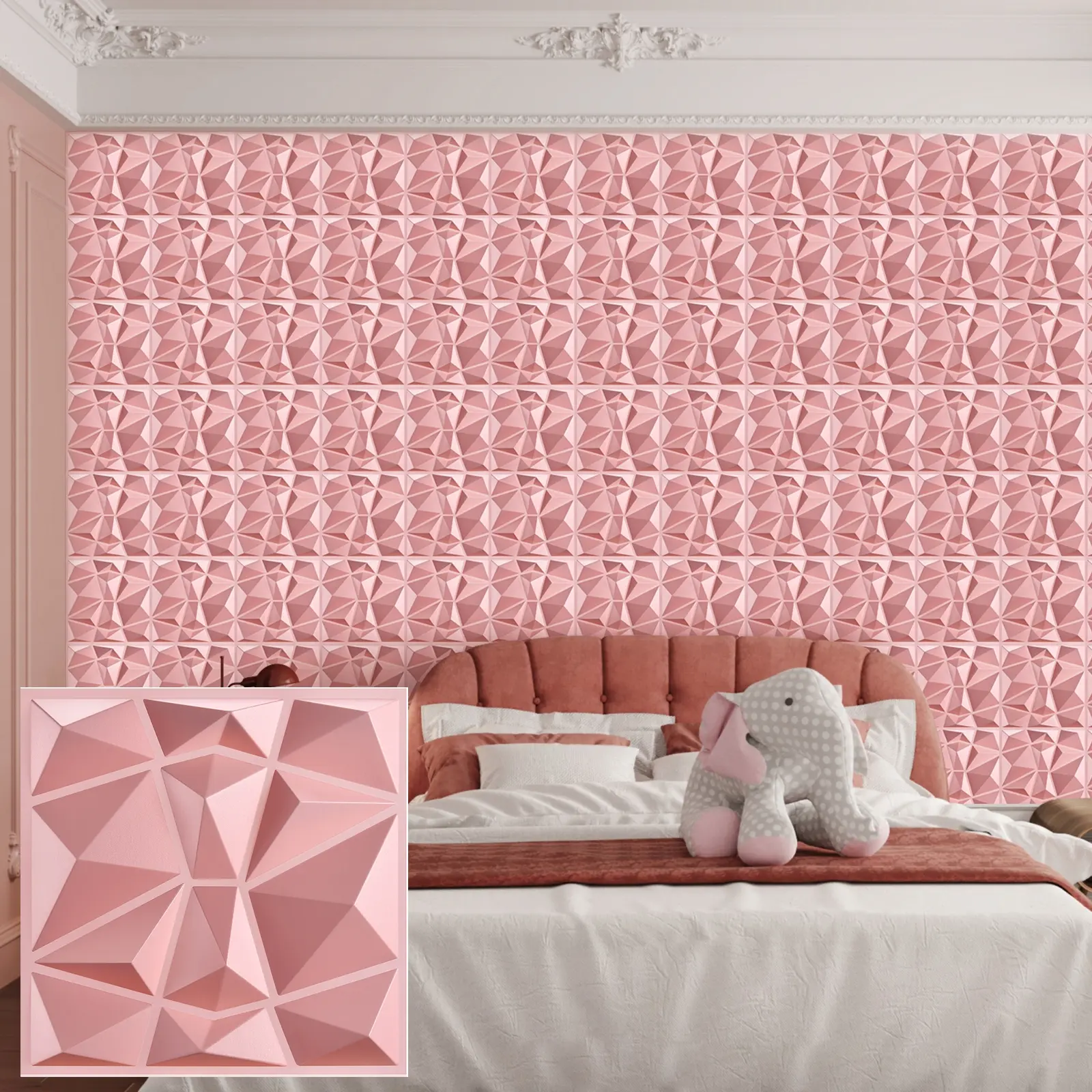 Aadesh PVC Plastic 3D Wall Panels, Waterproof and Fire-Resistant, 11.8x11.8 Inches, Ideal for Living Rooms, Bedrooms, Hotels, Offices, Wall Board Panel