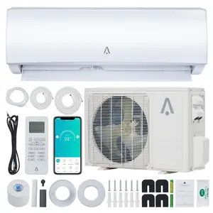 9000 BTU Mini Split AC & Heat Pump, 19 SEER2 Inverter, WiFi & Remote Control, Cools 450 Sq. Ft, Installation Kit