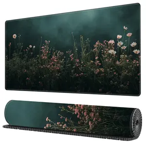 Flower Pattern Mouse Pad, 1 Count Rectangle Gaming Mouse Pad, Large Mouse Pad with Stitched Edges, Keyboard Mouse Mat for Work, Game, Office, Home, Desktop Accessory, Desk Accessories