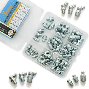 1/4"-3/8" 36 count 3 Sizes  Fitting Assortment Straight 45 90   Zerk Fittings, Galvanized Steel  Fittings and   Tips for Industrial/Agricultural Machinery