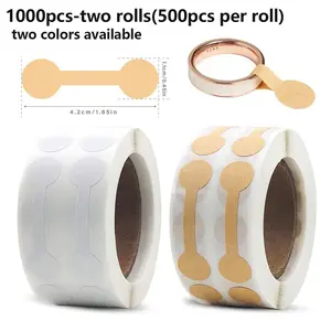 1000pcs Jewelry Price Tags, Blank Self-adhesive Jewelry Labels, Kraft Paper and White Retail Tags, Barbell Price Stickers for Small Business Merchandise, Suitable for Price Identification of Rings, Necklaces and Earrings