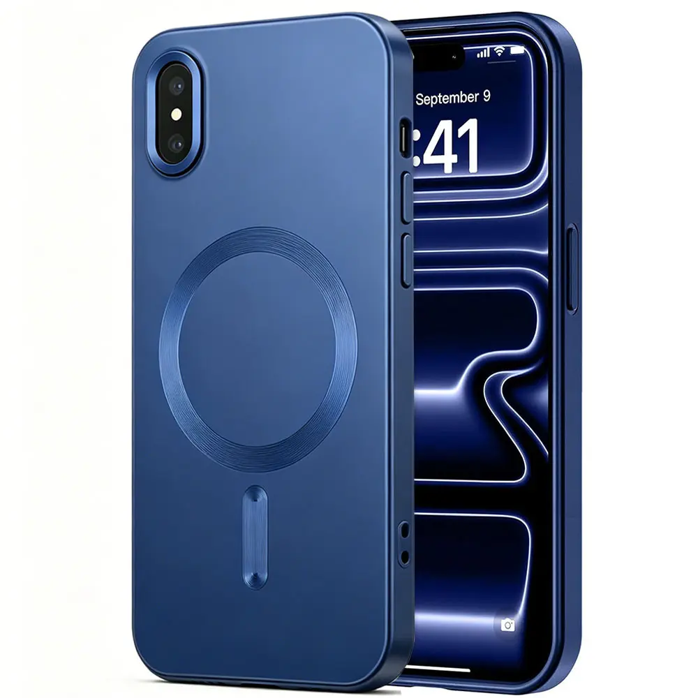 Magnetic for iPhone X/XS XR XS MAX Case [Compatible with Magsafe] [Full Camera Protection] Cute Slim Protective Shockproof Bumper Matte Metallic Lustre Phone Case Cover Accessories Cellphone Casing