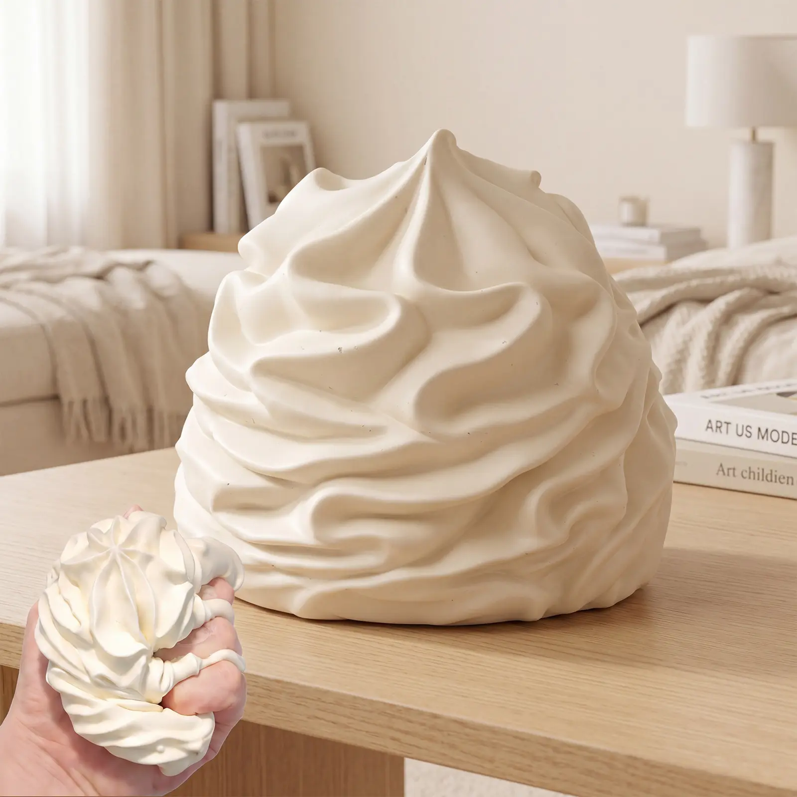 Realistic Whipped Cream Squishy Toy - Soft Slow Rising Squeeze Stress Relief