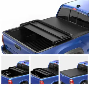 6ft Bed Soft Tri-fold Truck Bed Tonneau Cover Compatible with 2016-2023 Toyota Tacoma, Fleetside with Track Rail System (Excl. Trail)