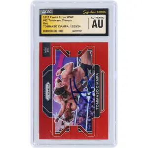 Tommaso Ciampa WWE Autographed 2022 Panini Prizm Red Prizm #62 #/299 CGC Fanatics Witnessed Authenticated Card - Fanatics Authentic Certified