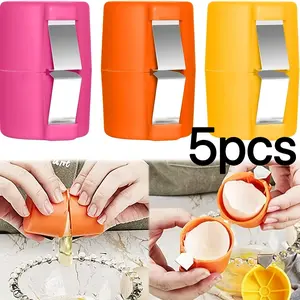 5Pcs Egg Shell Opener 2025 New Stainless Steel Egg Cracker Tool for Raw & Hard Boiled Eggs Handheld Cube Separator Kitchen Gadgets Utensils