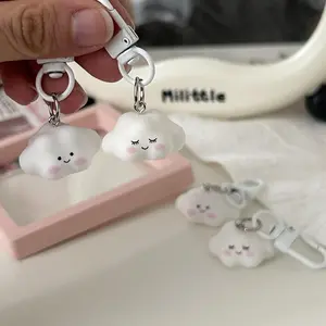 Cute Cloud Keychains Set, Resin Alloy Material, Cartoon Theme Couple and Best Friend Bag Accessories, 1/4/8 Pieces, Perfect Gift