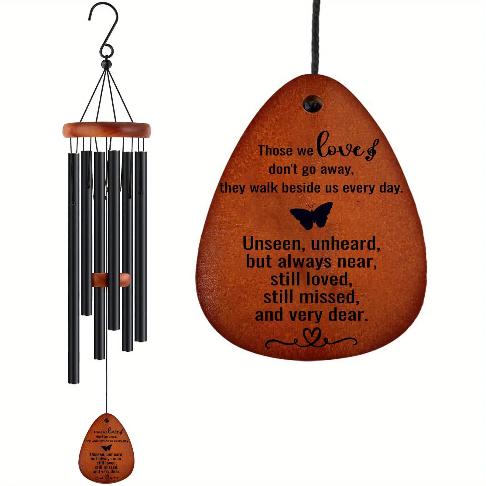 1pc Heartfelt Sympathy Gift Hanging Peaceful Wind Chimes for Outside Memorial Gifts for Loss of Loved One Bereavement Gift Windchimes for Remembrance Condolence Missed Home Decor Outdoor Spring Garden Patio Decoration